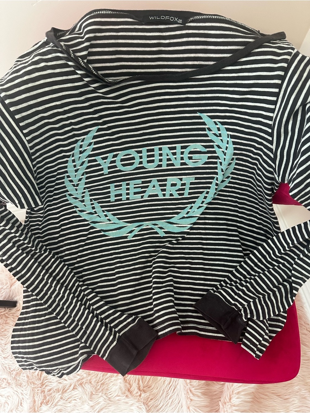 Wildfox Black & White Stripe 'Young Heart' Long Sleeve Tee so soft and comfy!